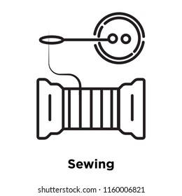 Sewing icon vector isolated on white background, Sewing transparent sign , sign and symbols in thin linear outline style