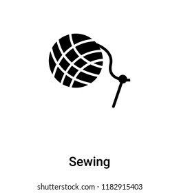 Sewing icon vector isolated on white background, logo concept of Sewing sign on transparent background, filled black symbol