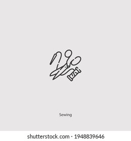 sewing icon vector isolated on white background