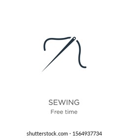 Sewing icon vector. Trendy flat sewing icon from free time collection isolated on white background. Vector illustration can be used for web and mobile graphic design, logo, eps10
