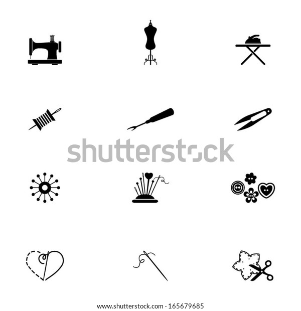 Sewing Icons Stock Vector Royalty Free 165679685 Shutterstock 5655