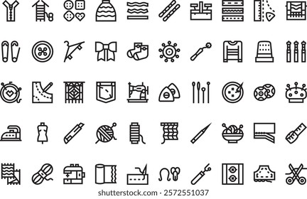 Sewing icons High-Quality Vector Icons Collection with Editable Stroke. Ideal for Professional and Creative Projects.