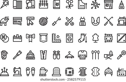 Sewing icons High-Quality Vector Icons Collection with Editable Stroke. Ideal for Professional and Creative Projects