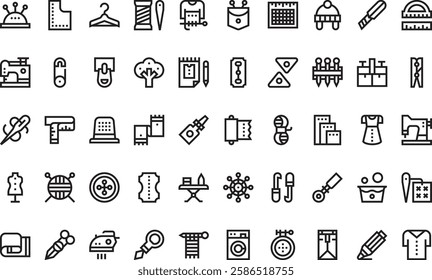 Sewing icons High-Quality Vector Icons Collection with Editable Stroke. Ideal for Professional and Creative Projects.