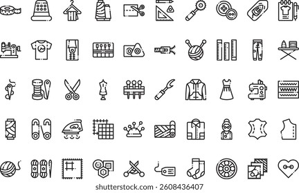 Sewing icons High-Quality Vector Icons Collection with Editable Stroke. Ideal for Professional and Creative Projects
