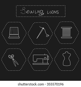 Sewing icons set