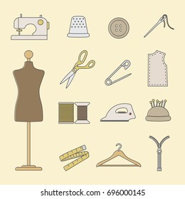 sewing icons set