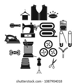 Sewing icons set. Simple illustration of 16 sewing travel vector icons for web