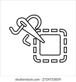 ícones de costura. ilustração de vetor de linha simples