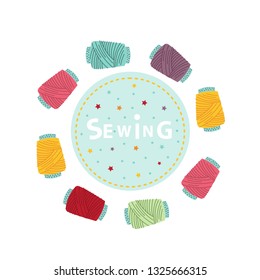 sewing - inscription and thread