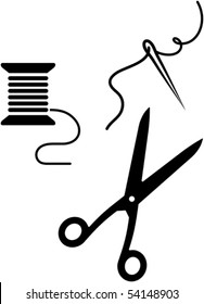 Sewing items - vector illustration