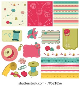 Sewing kit - design elements for scrapbooking