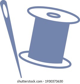 Sewing kit, illustration, vector on white background.