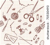 Sewing and knitting doodle seamless