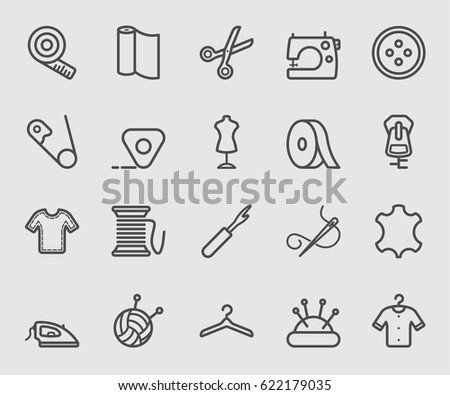 Sewing line icon