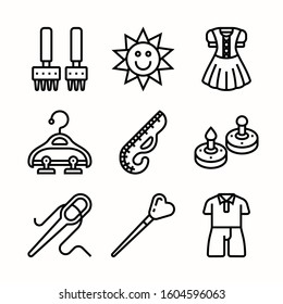 Sewing Line icons Pack vector