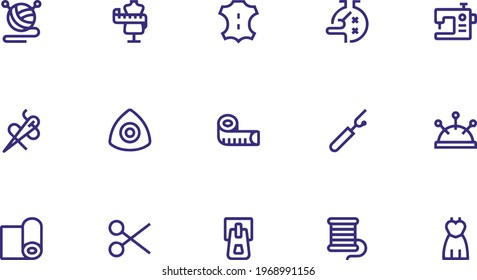 Sewing Line Icons vector design 