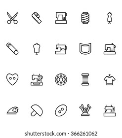 Sewing Line Vector Icons 1