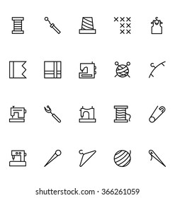 Sewing Line Vector Icons 3