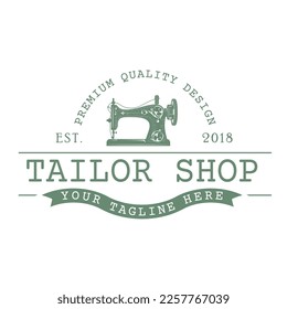 
sewing logo design. old sewing machine concept. for tailors, sewing shops and clothing repairs.