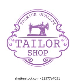 
sewing logo design. old sewing machine concept. for tailors, sewing shops and clothing repairs.