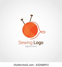 Sewing Logo Design Template. Vector Illustration