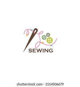 Sewing Logo Design Vector Template