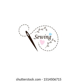 Sewing Logo Design Vector Template