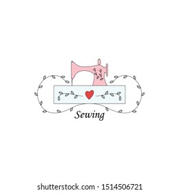 Sewing Logo Design Vector Template