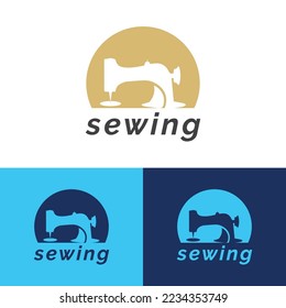sewing logo design vector templet,