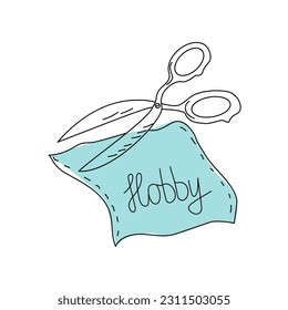 Sewing logo, scissors sign. Handicraft, hobby. Tailor scissors, logo design. Sewing, needlework. Vector illustration.