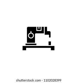 Sewing machine black icon concept. Sewing machine flat  vector symbol, sign, illustration.