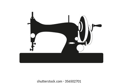 Sewing Machine Old Retro Vintage Icon Stock Vector (Royalty Free ...