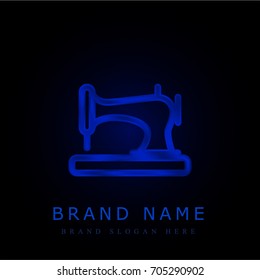 Sewing machine blue chromium metallic logo