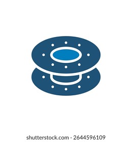 Sewing machine bobbin icon vector design in trendy style