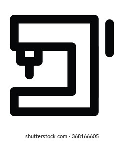 Sewing Machine Bold Line Vector Icon