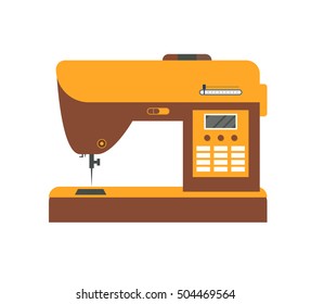 Sewing Machine Cartoon flat Style Illustration for Your Design. Equipment of a Dressmaker or Seamstress. Vector illustration for you design Icon Handicraft