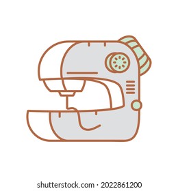 icono de dibujos animados de máquinas de coser aislado