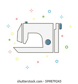 Sewing machine color thin line icon.Vector illustration