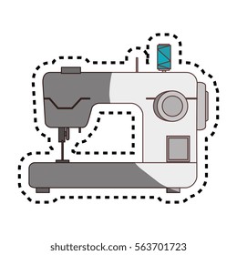 sewing machine comic character isolated icon