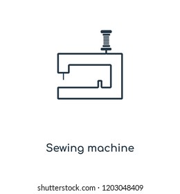 Sewing machine concept line icon. Linear Sewing machine concept outline symbol design. This simple element illustration can be used for web and mobile UI/UX.