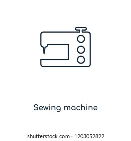 Sewing machine concept line icon. Linear Sewing machine concept outline symbol design. This simple element illustration can be used for web and mobile UI/UX.