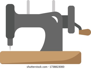 Sewing Machine Concept, Tailor and Dressmaker Equipment Vector Icon design, Fabric Stitching Machine on white background