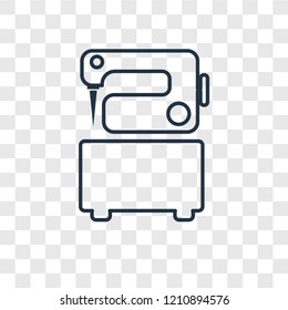 Sewing machine concept vector linear icon isolated on transparent background, Sewing machine concept transparency concept in outline style