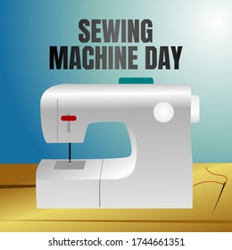 Sewing Machine Day Vector Illustration