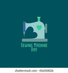 Sewing Machine Day Vector Illustration. Funny Unofficial Holiday Collection June
