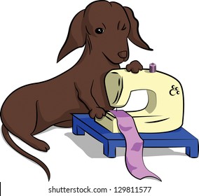 sewing machine dog