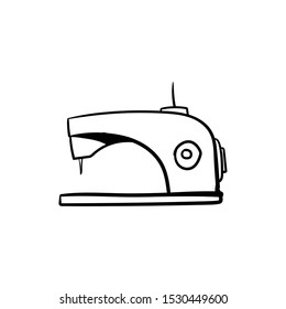 sewing machine doodle icon vector hand drawing 