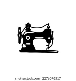 sewing machine doodle illustration vector