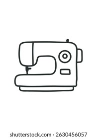  máquina de costura ilustração doodle, ilustração vetorial
